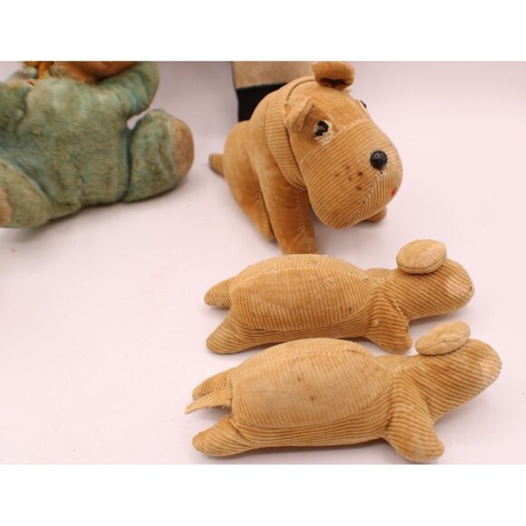 Lot 6 Vintage Plush Rubber Face Doll Stuffed Animal Toys NEED REPAIR SAVE THEM! - Picture 10 of 13